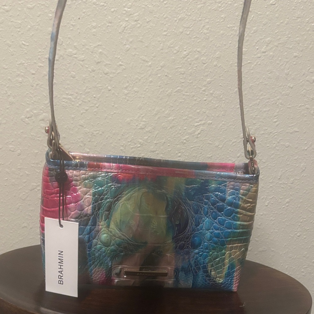 Brahmin Colorful Croc-Embossed Shoulder Bag
